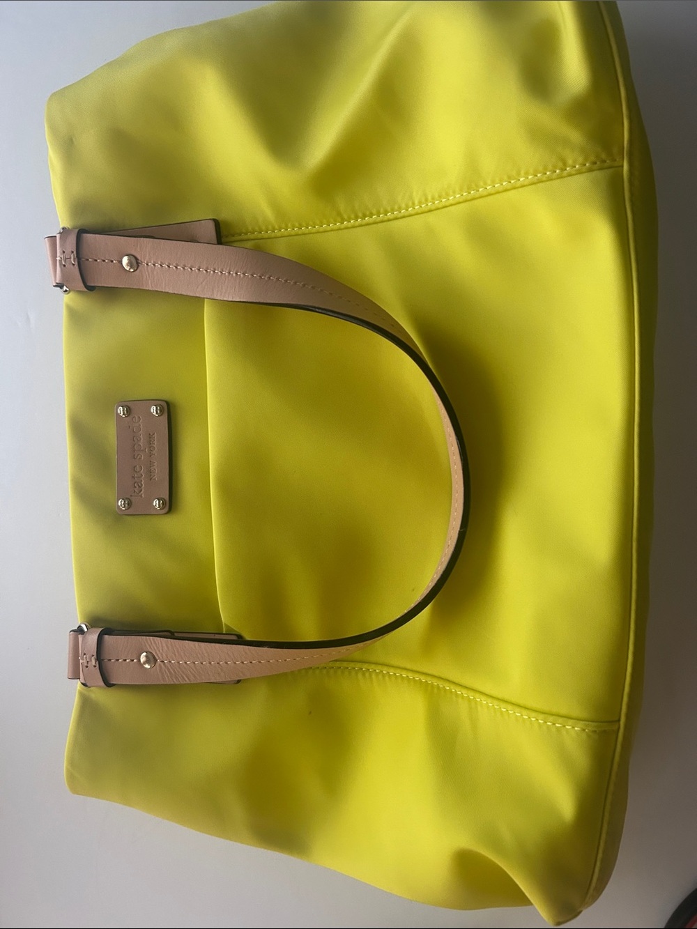 kate spade Bright Yellow Tote with Neutral Straps